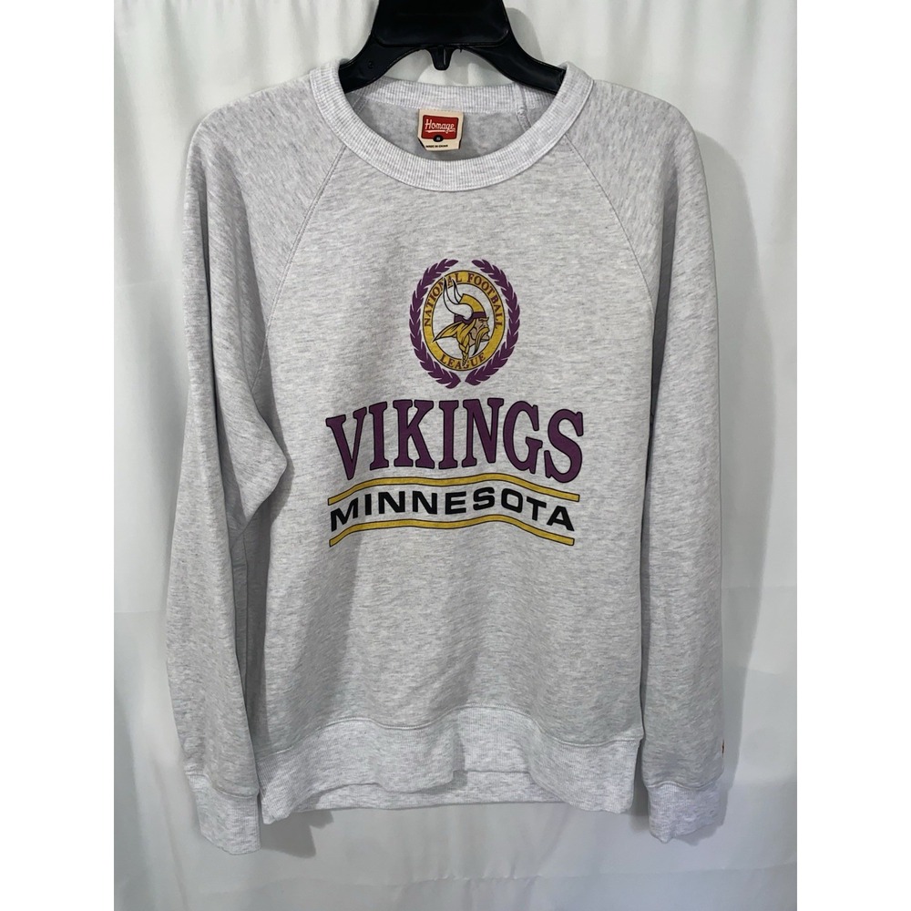 Homage Minnesota Vikings Gray Crewneck Sweatshirt Small NWOT